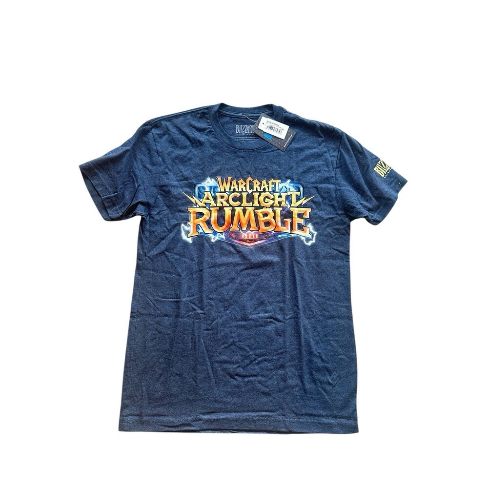 NWT Blizzard Warcraft Arclight Rumble Logo Blue Shirt Men’s S Small 2022 NEW